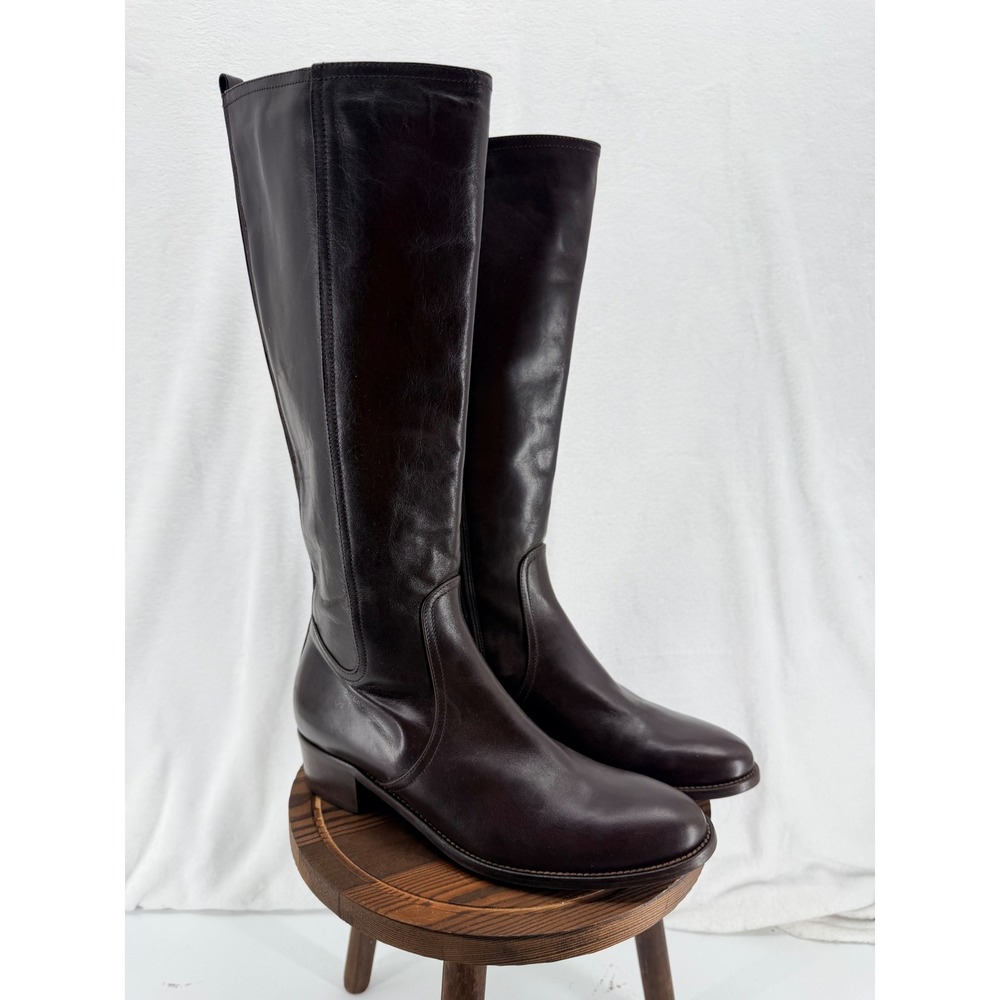 Aquatalia Leather Tall Riding Boots Size 9 Equestrian Classic Quiet Luxury Italy